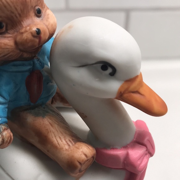 4/$20 Vintage 80’s Bear Riding Duck Nursery Room Music Box Decor Made In Taiwan - Picture 7 of 13